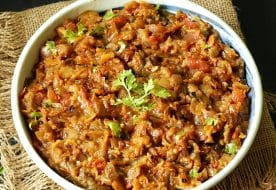 Fried Roasted Egg Plant Bharta