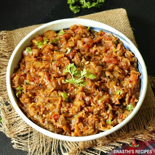 Fried Roasted Egg Plant Bharta